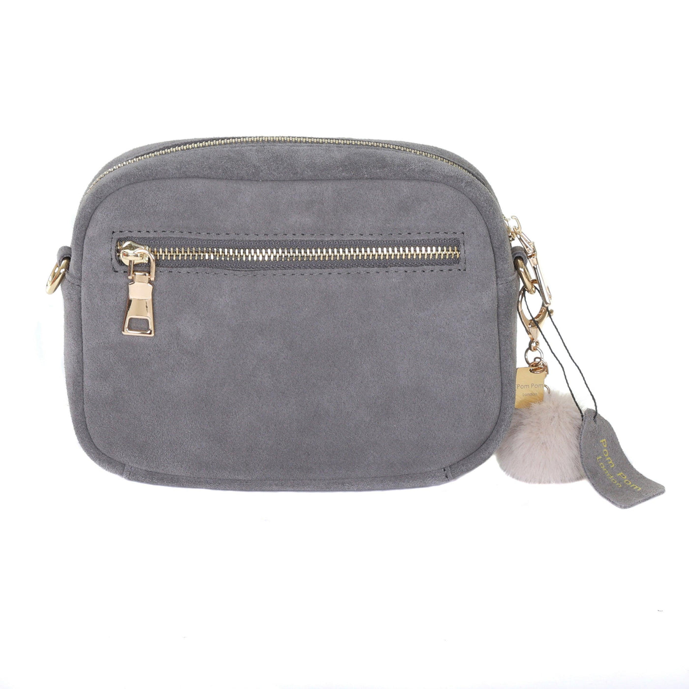 Mayfair Suede Bag Charcoal & Accessories - Pom Pom London