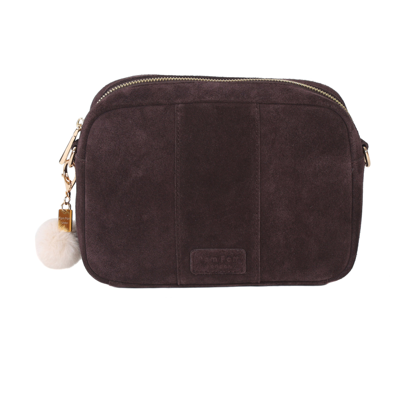 Pom Pom London City Suede Bag Chocolate Plum