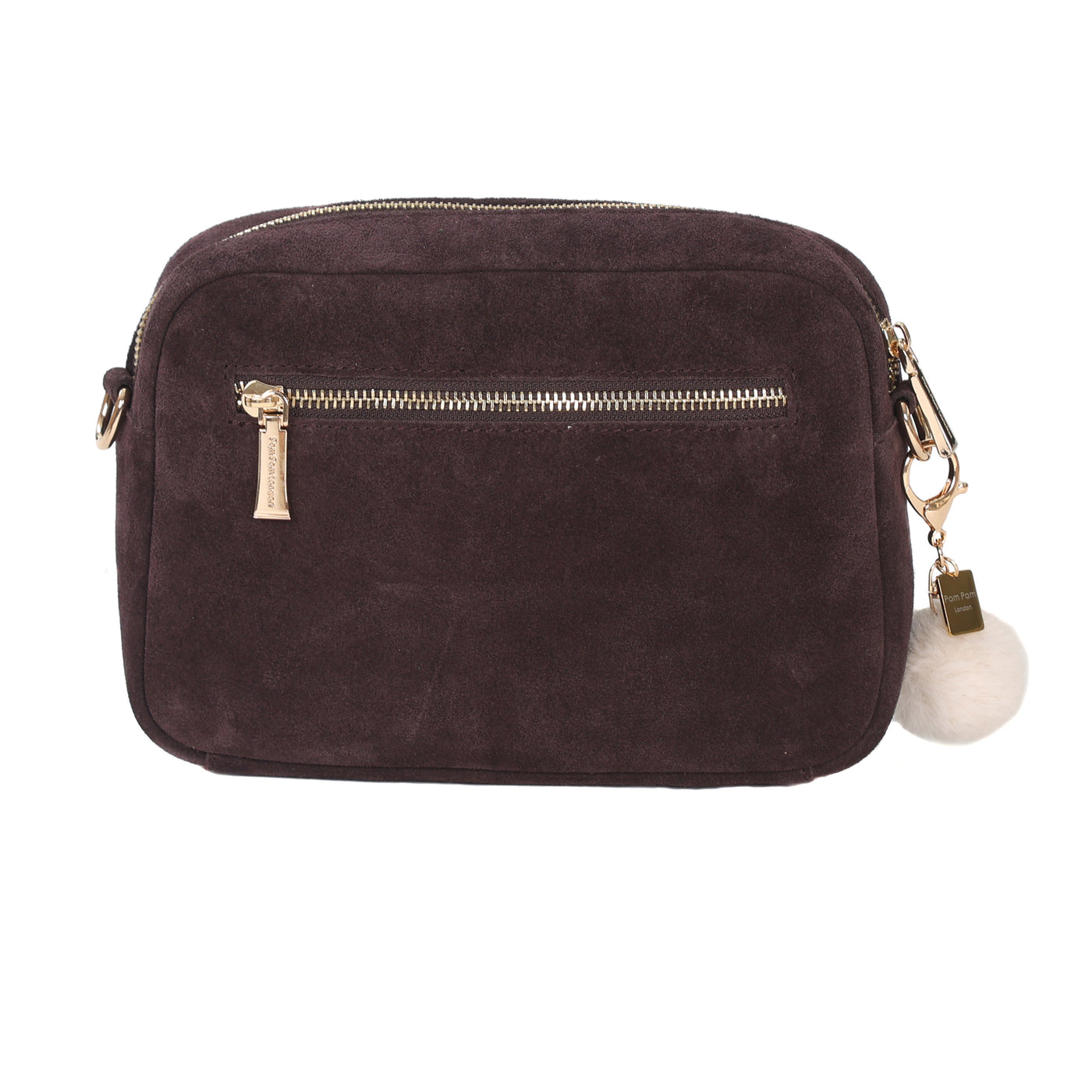 Pom Pom London City Suede Bag Chocolate Plum