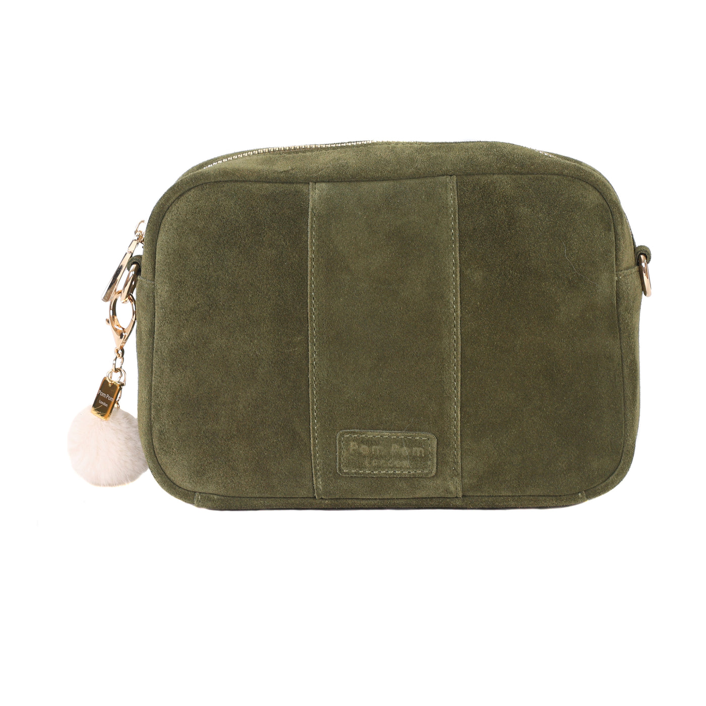 Pom Pom London City Suede Bag Olive Green