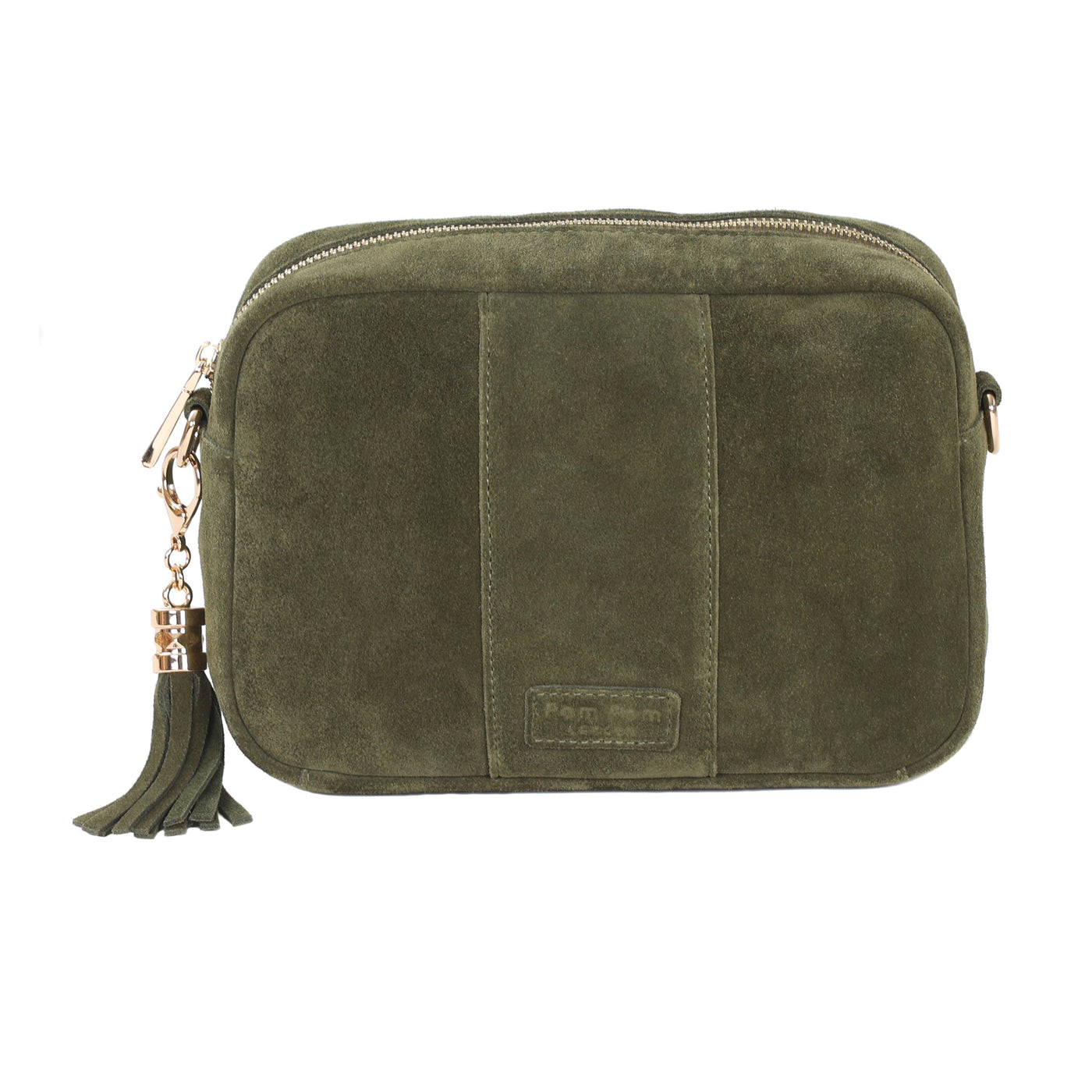 Pom Pom London City Suede Bag Olive Green