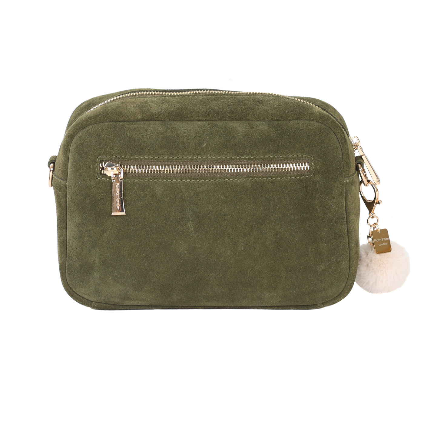 Pom Pom London City Suede Bag Olive Green