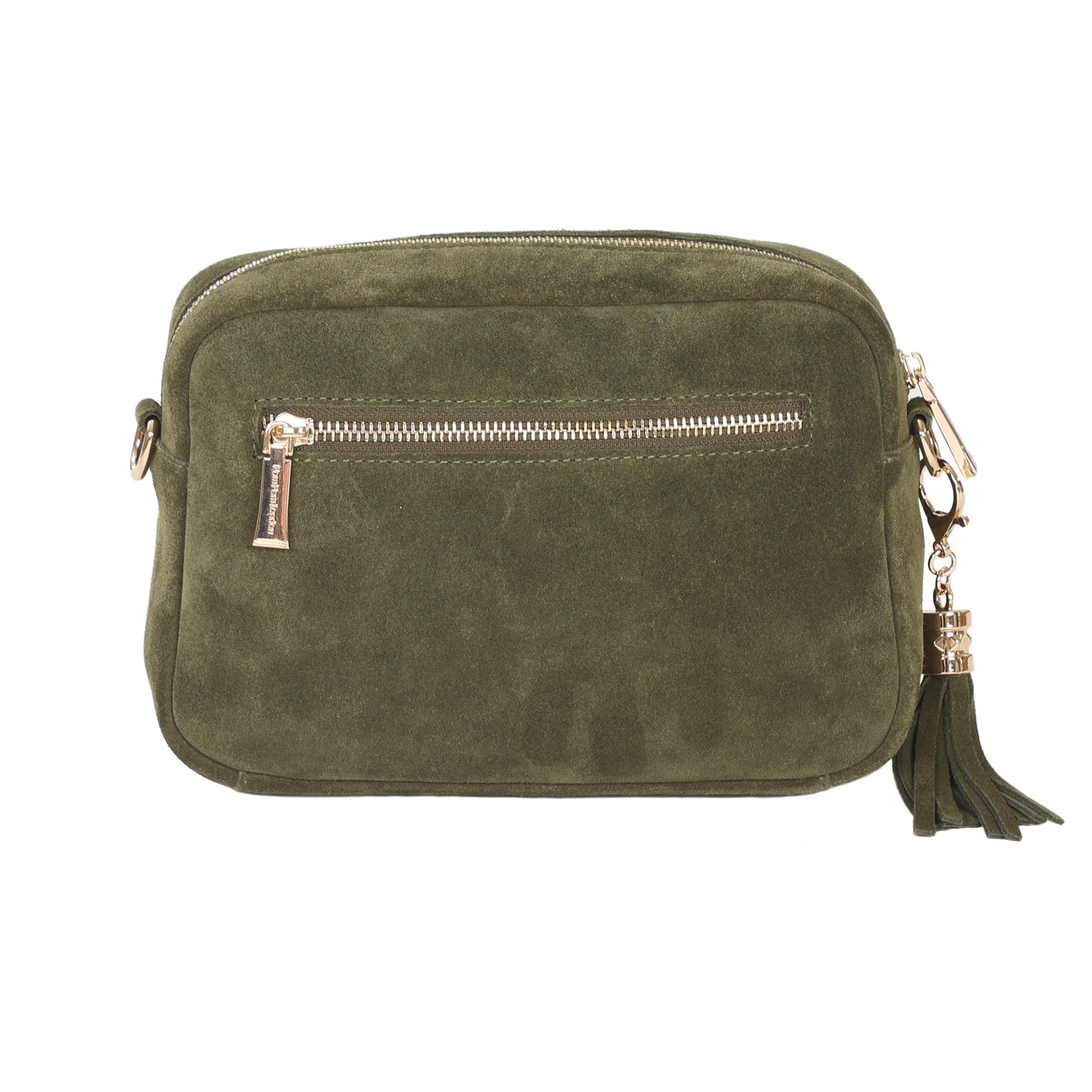 Pom Pom London City Suede Bag Olive Green