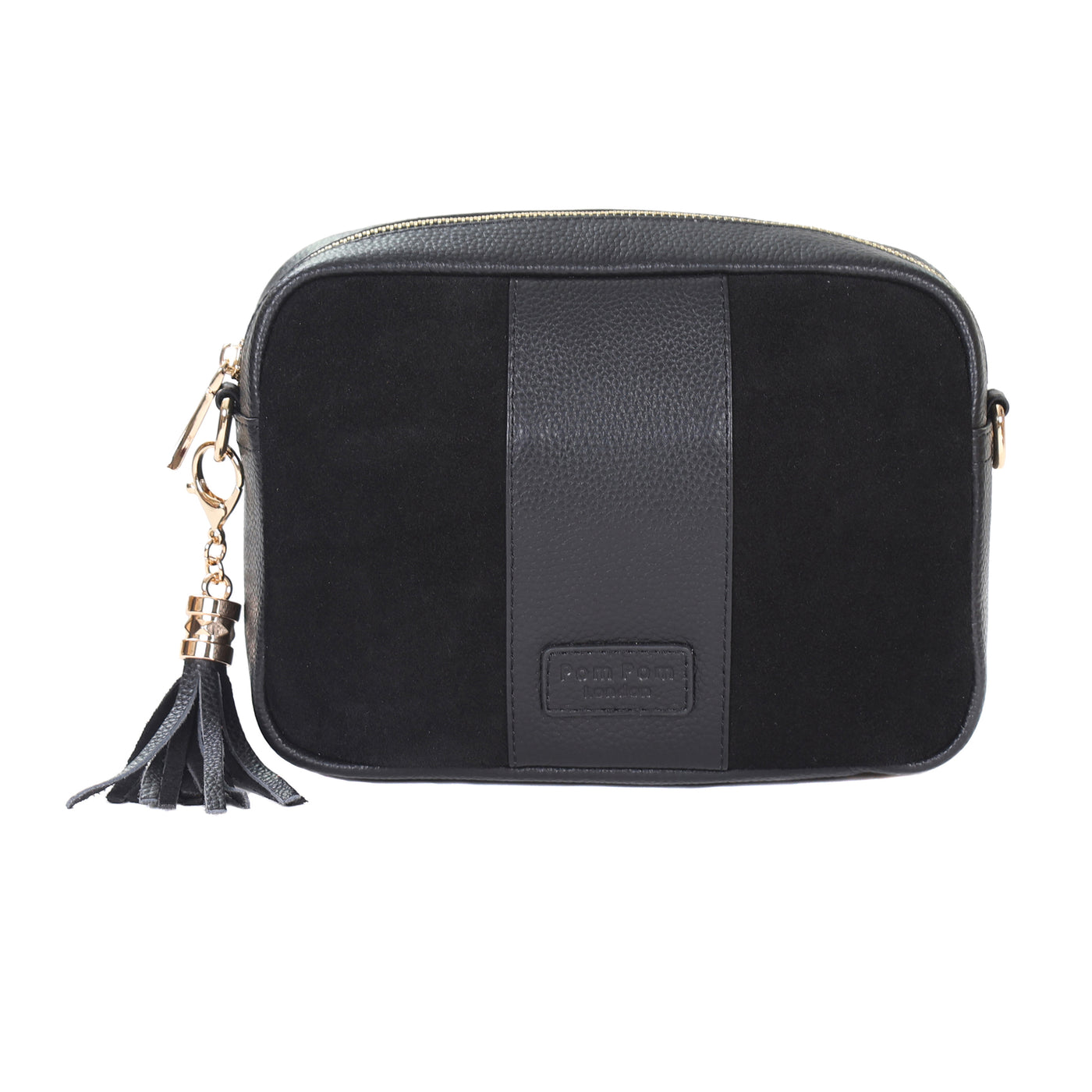 City Suede & Leather Bag Black