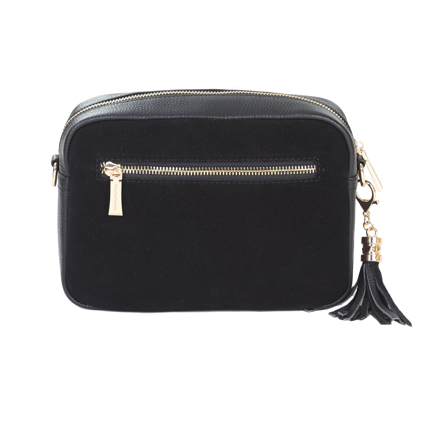 City Suede & Leather Bag Black