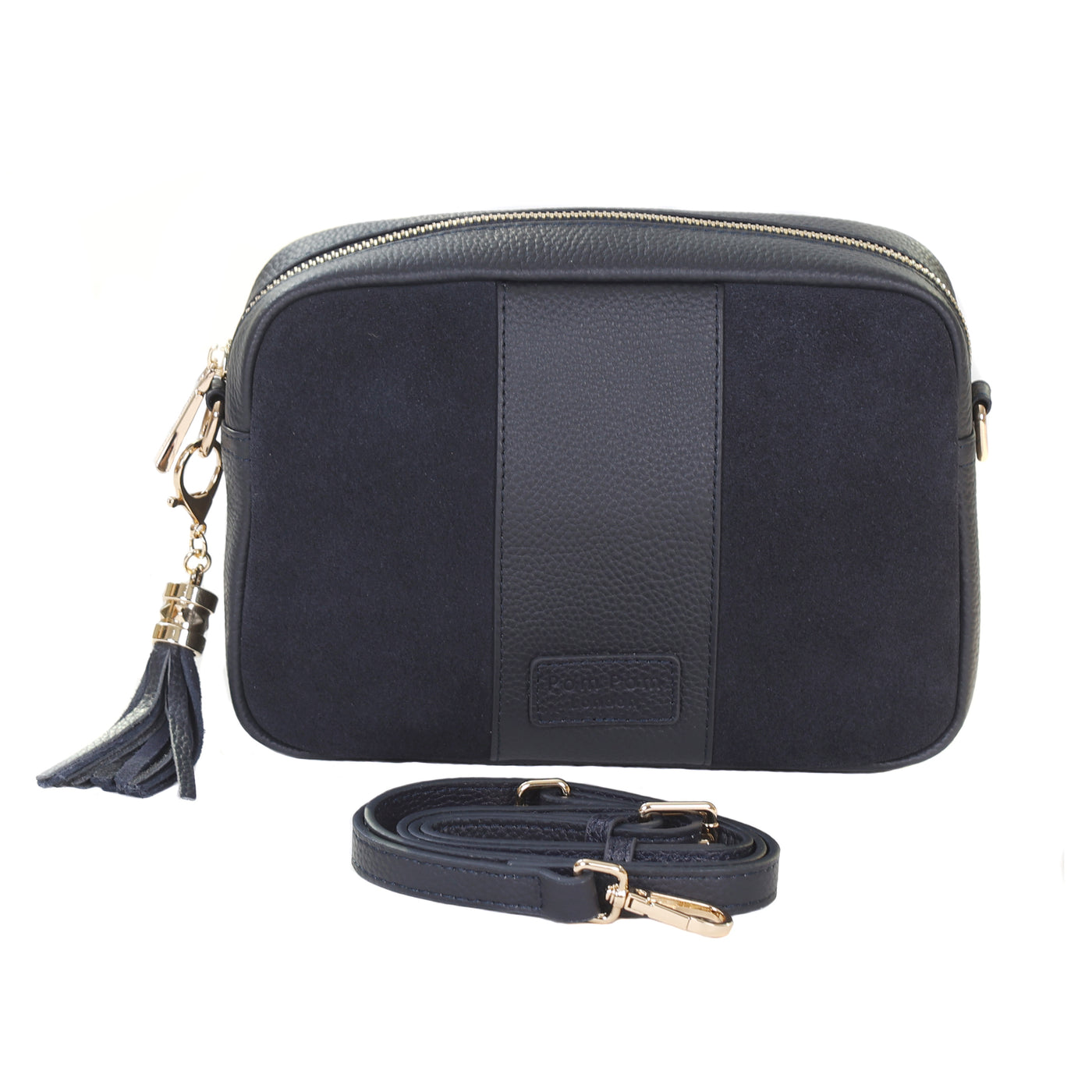 City Suede & Leather Bag Navy