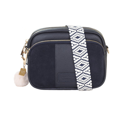 Mayfair Suede & Leather Bag Navy