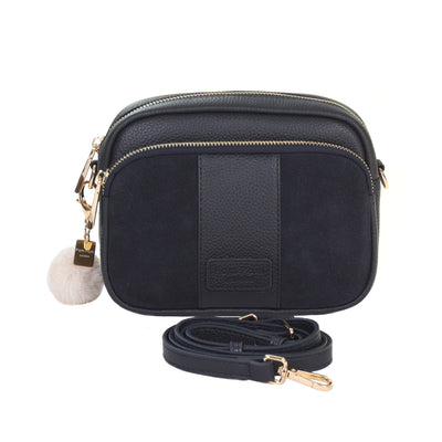 Mayfair Suede & Leather Bag Navy