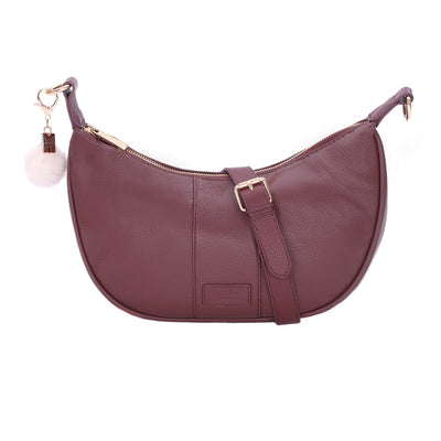 Sutton Sling Bag Deep Burgundy-Pom Pom London