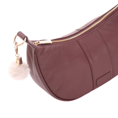 Sutton Sling Bag Deep Burgundy-Pom Pom London