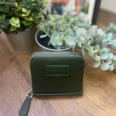 Mini Chelsea Wallet Purse Vintage Green - Pom Pom London