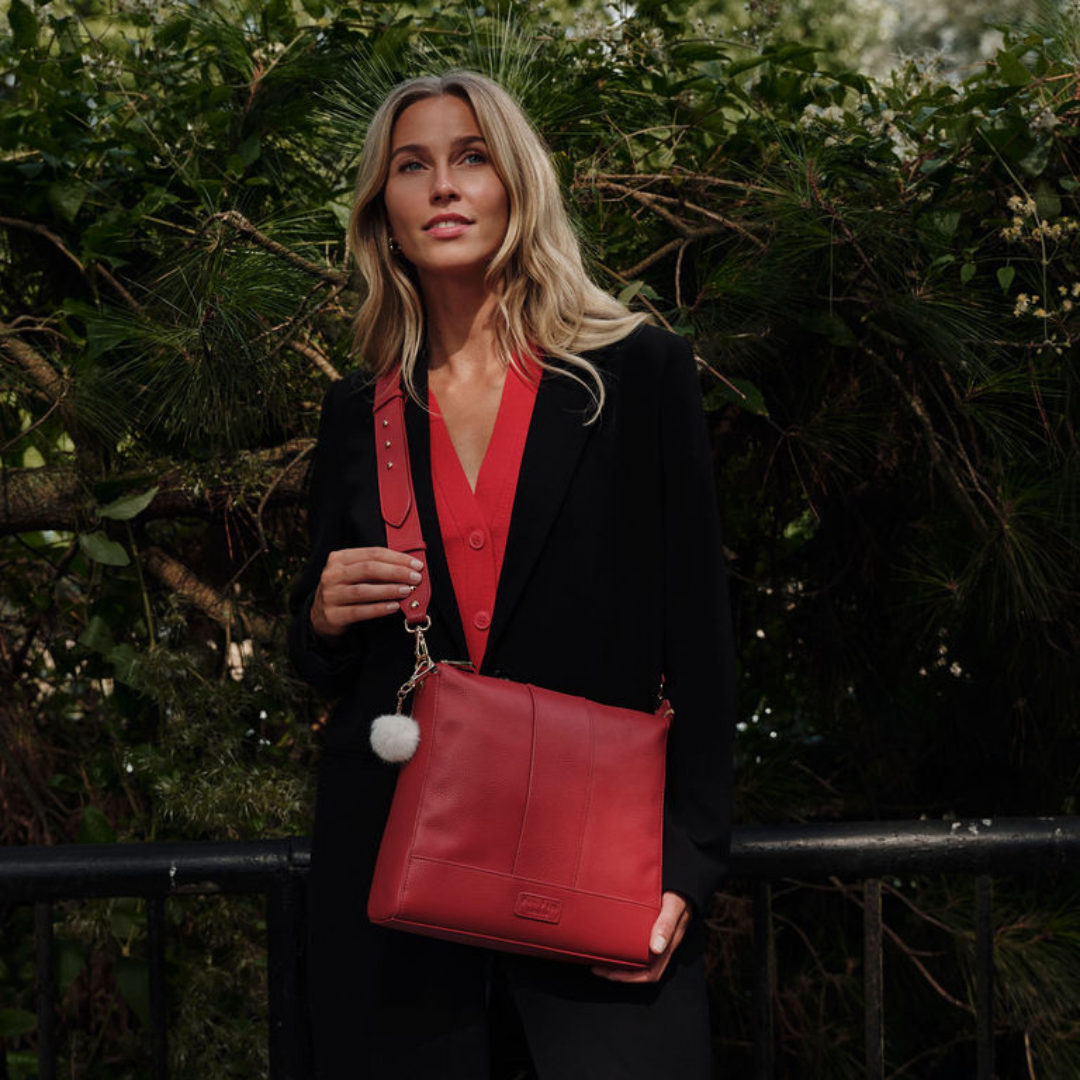 Westminster Bag Crimson Red & Accessories-Pom Pom London