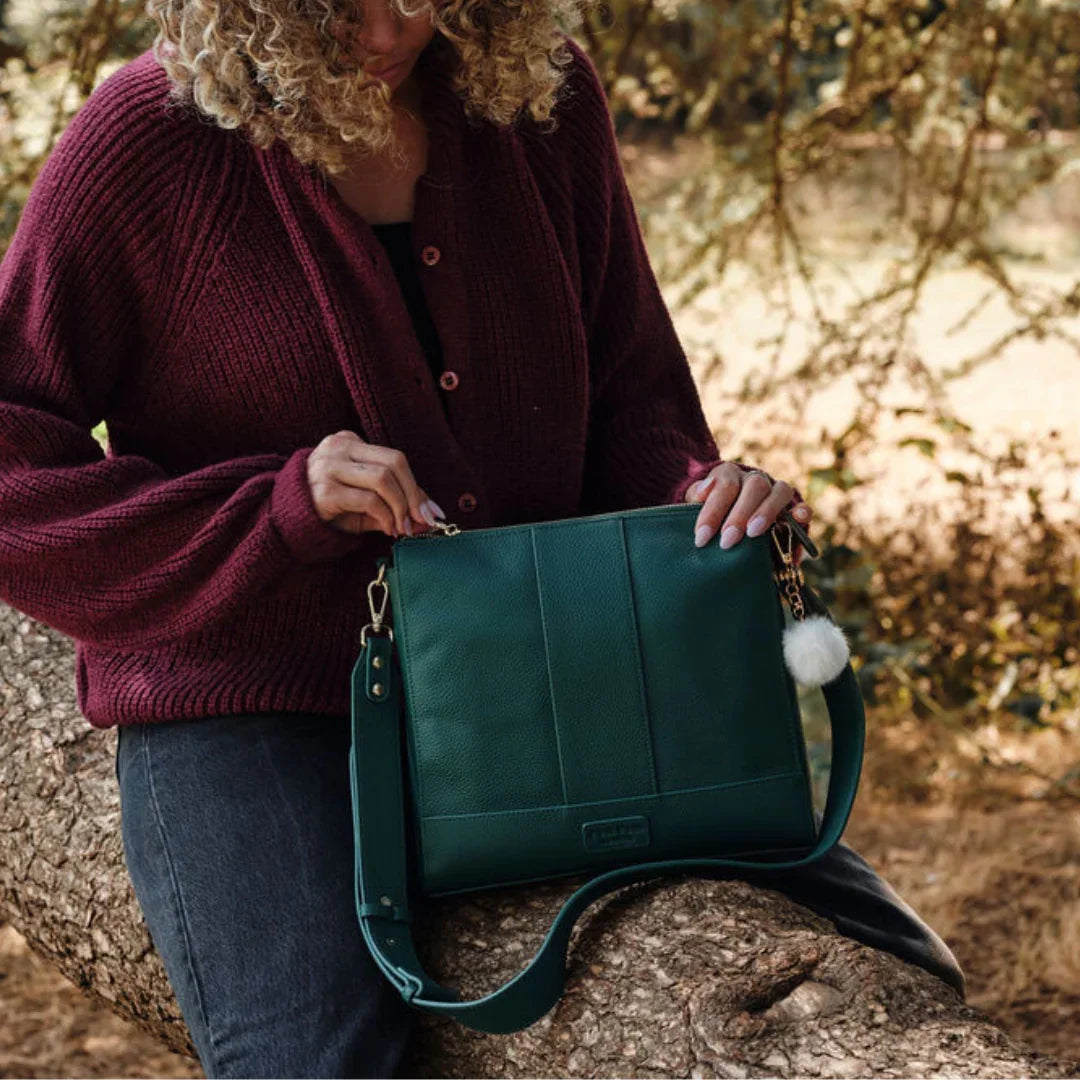 Westminster Bag Messenger Tote in Madeira Green – Pom Pom London