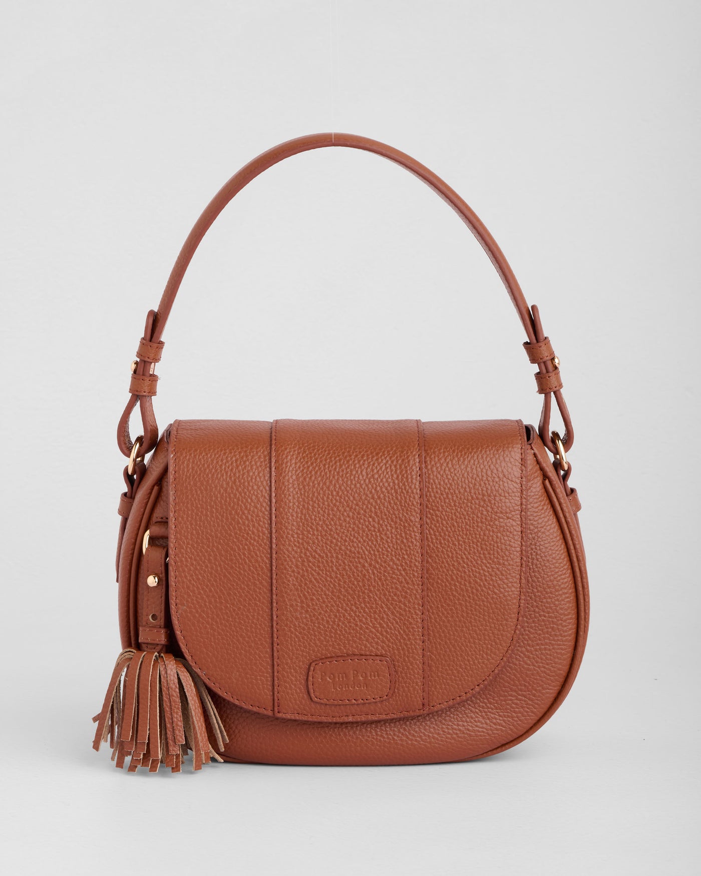 Pom Pom London Wilmington Bag - Leather Crossbody bag in Chestnut