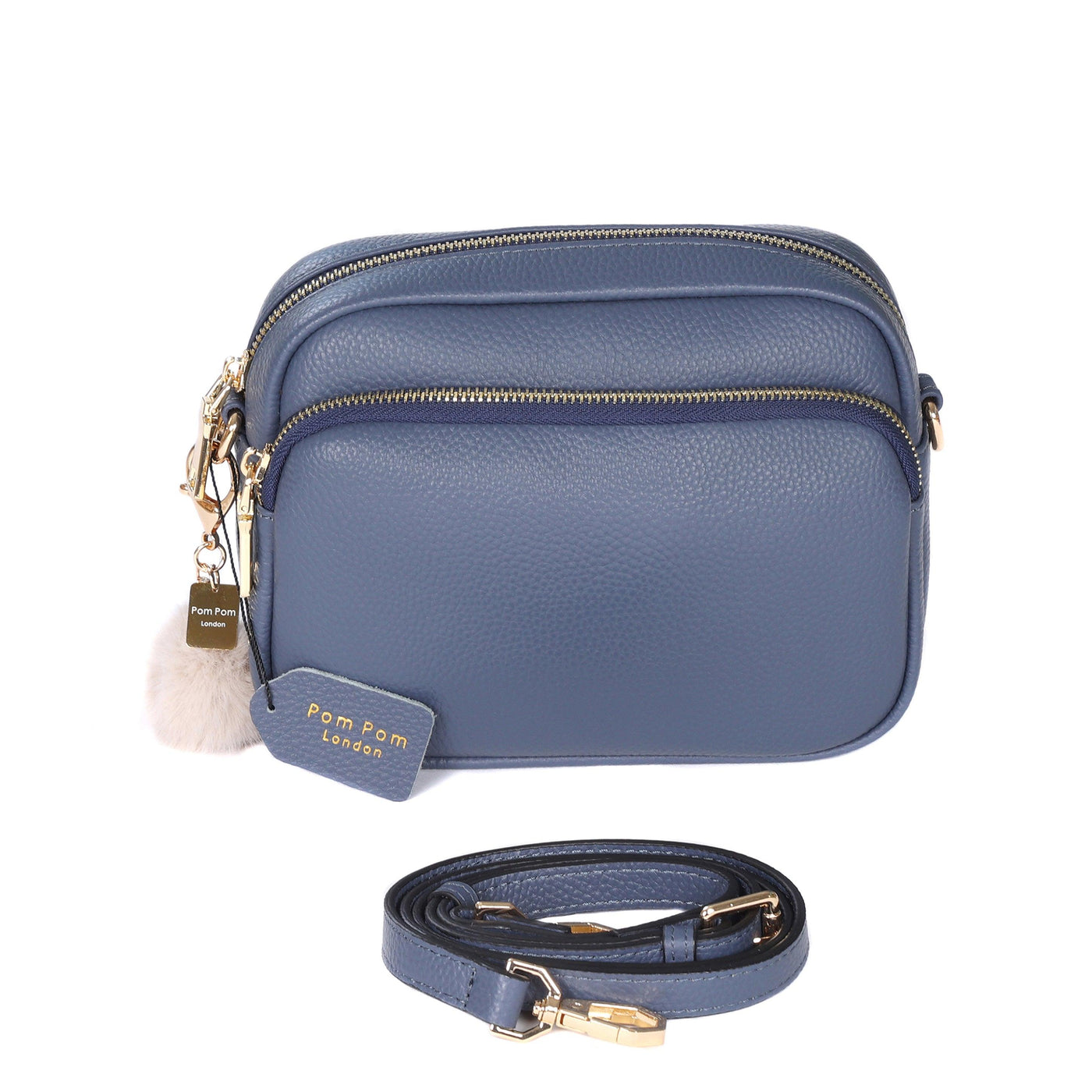 Mayfair Bag Slate Blue & Accessories - Pom Pom London